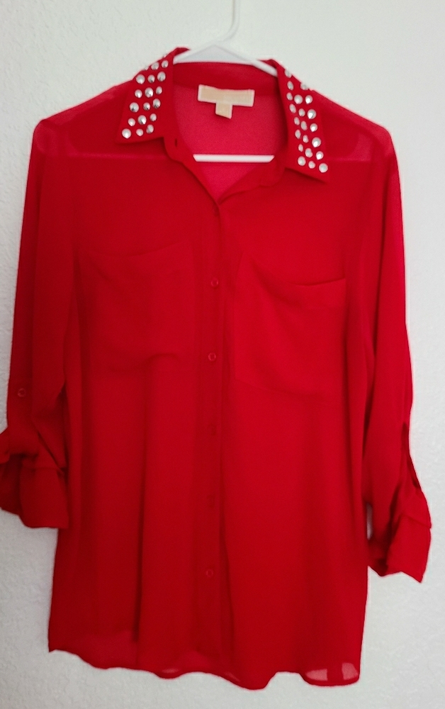 Michael Kors Studded Collar Blouse